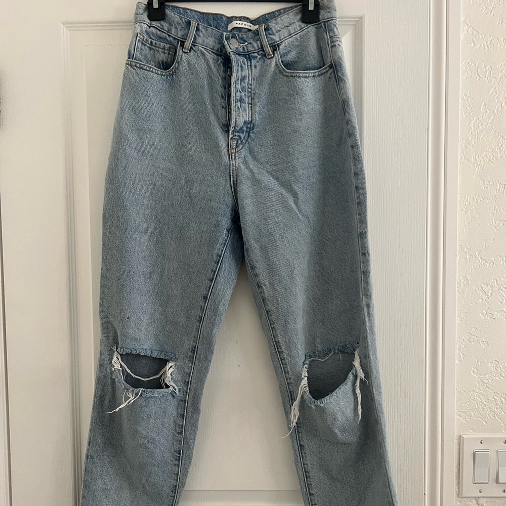 Pacson High Waisted Denim Straight Leg Jeans
